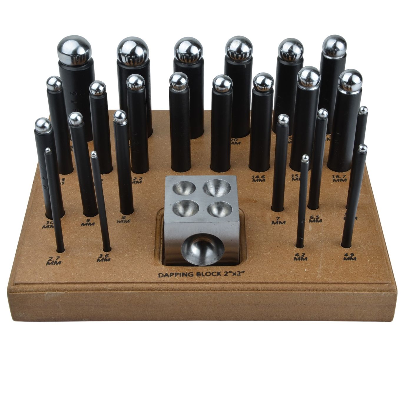 Steel Doming Block & Punch Set (24) Silversmiths Jewellers -TP698