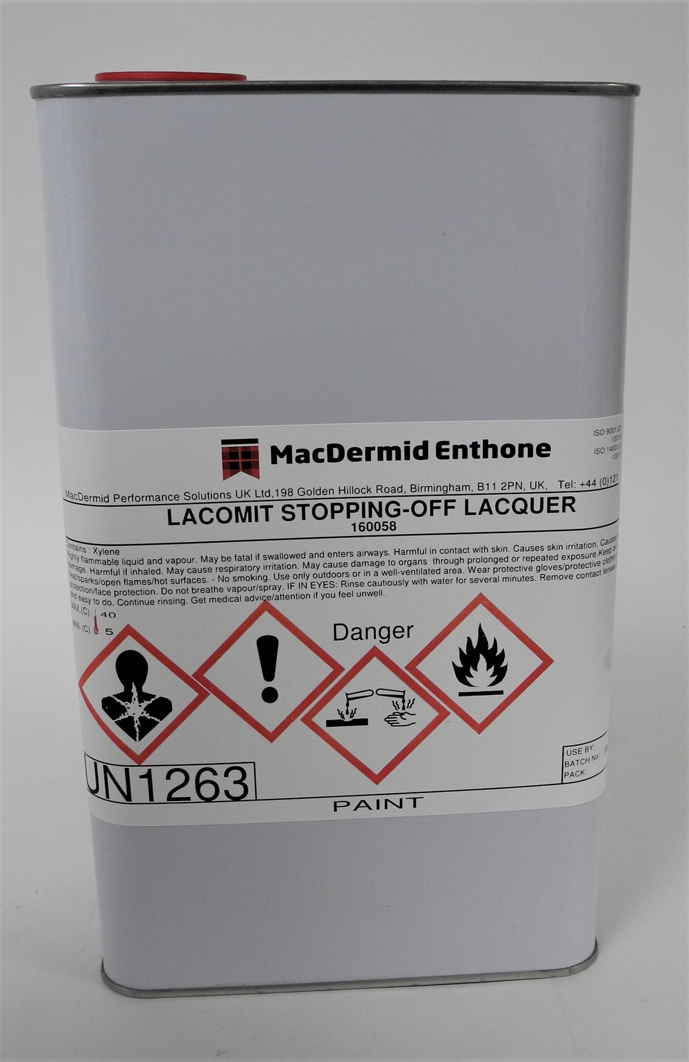 *DGS Lacomit Stoping Off Lacquer For Plating (5 Litre) - T65441B *DGS Lacomit Stoping Off Lacquer For Plating (5 Litre) - T65441B