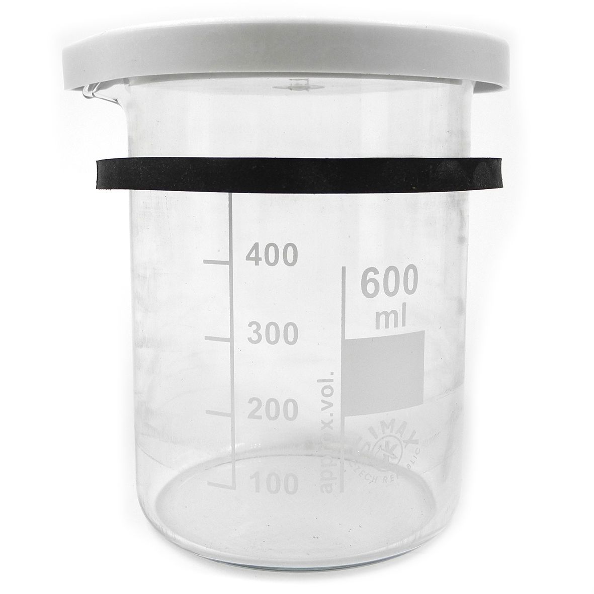 Beaker 600ml Simax Glass With Lid Ring HU1417 Beaker 600ml Simax Glass With Lid Ring HU1417