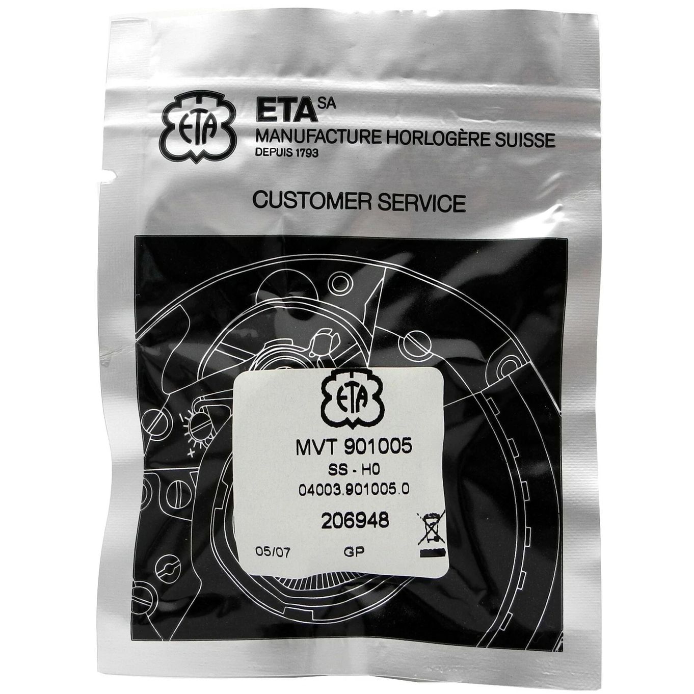 ETA 901.005 Watch Movement (Pre-Sealed) - MZETA901.005PS - H0