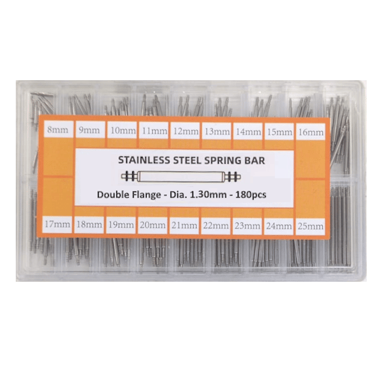SPRING BAR / LUG GRADED ASSORTMENT 1.30MM (8-25MM)