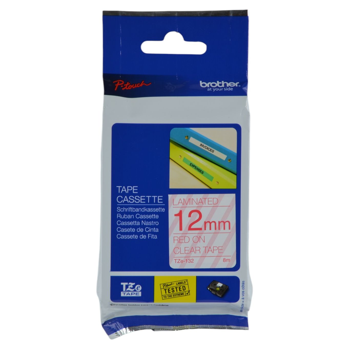 Red on Clear Brother P-Touch Labelling Tapes - HTZ***