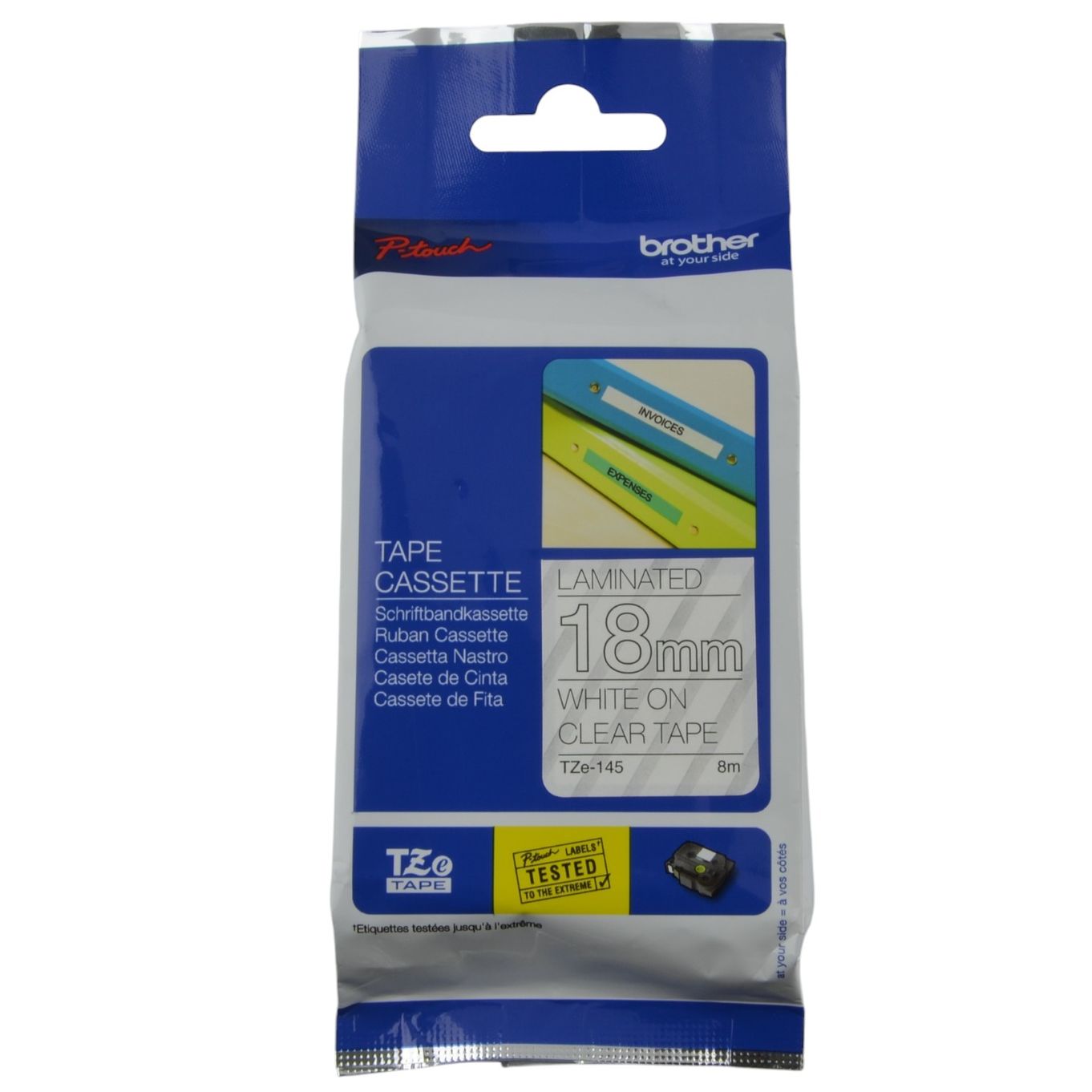 White on Clear Brother P-Touch Labelling Tapes - HTZ***