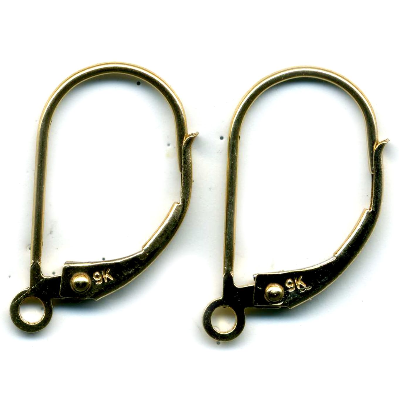 Continental Ear Wires, 9ct Yellow, 1 Pair - FE91