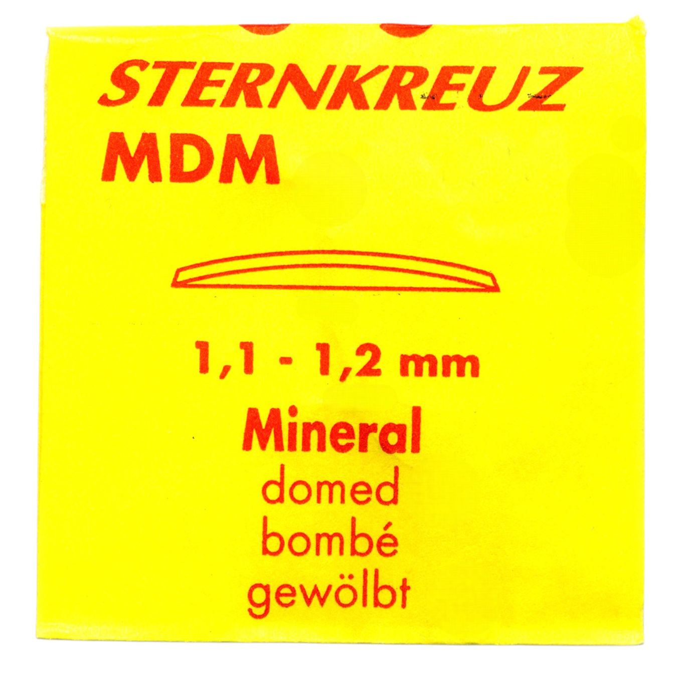 Sternkreuz MDM 1.10mm Convex Mineral Watch Glass Sizes 180-420 - MG3051