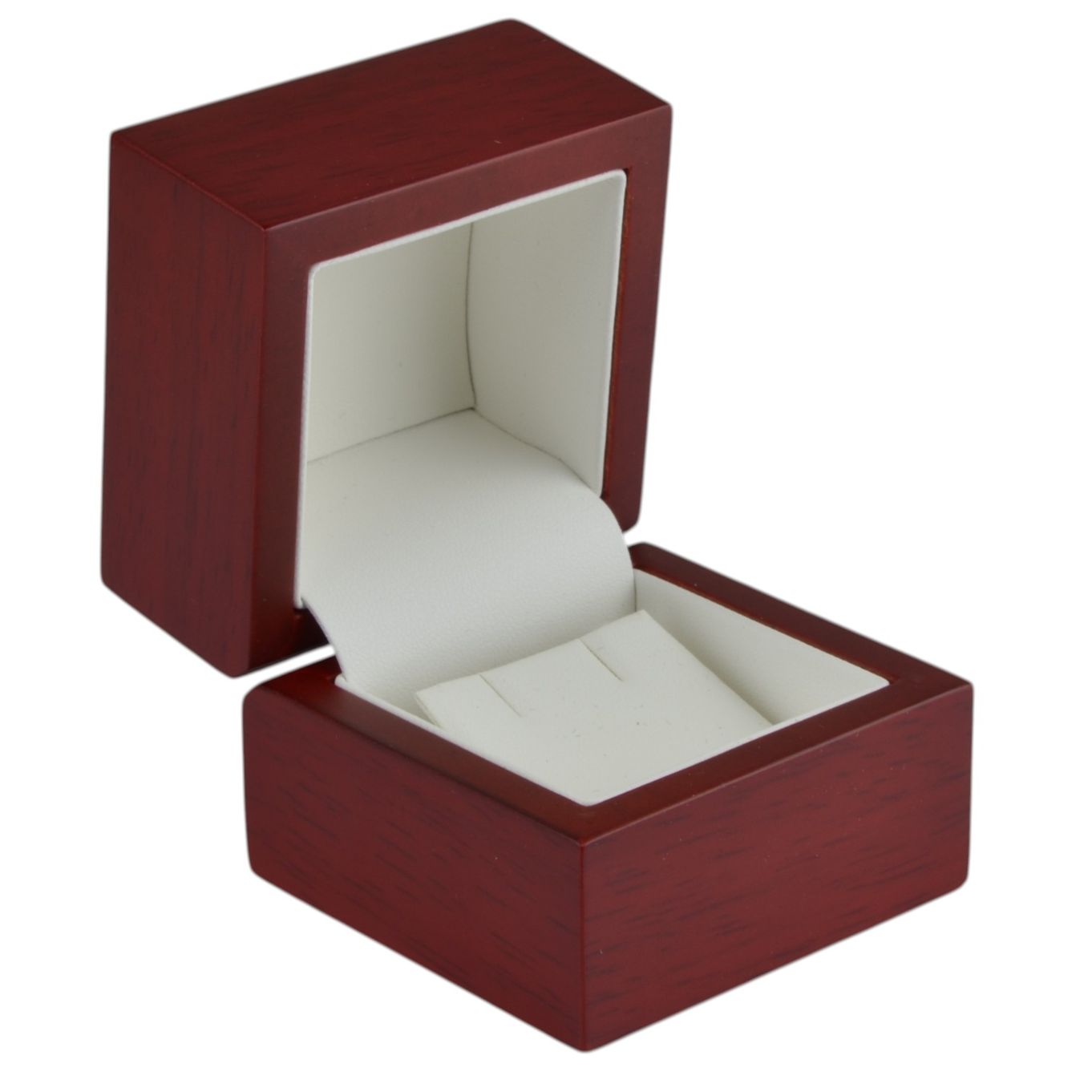 Rosewood Luxury Veneered Wood Earring Presentation Case Box - Matt Burgundy - FP98901