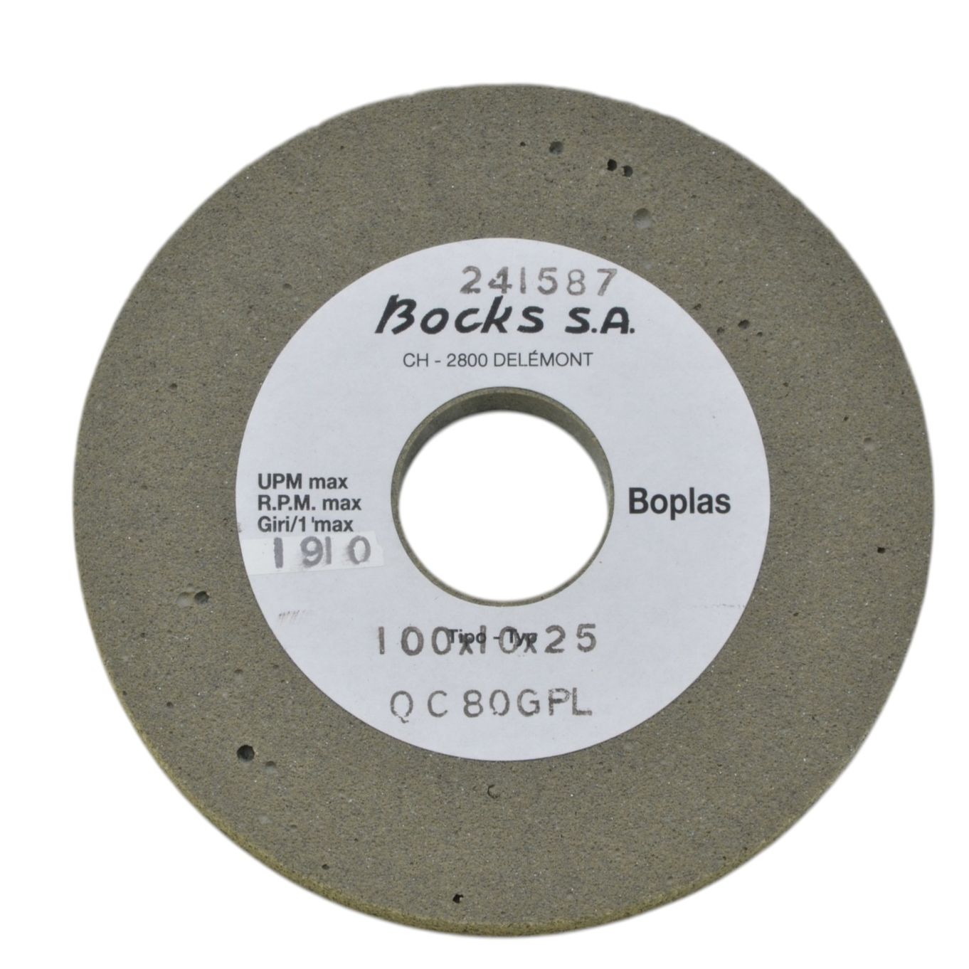 BOPLAS WHEEL MEDIUM QC80 LPL Ø100x10x25mm - HPC1001025QC80GPL