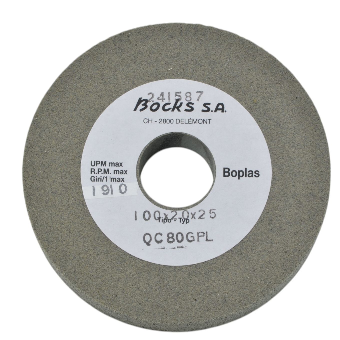 BOPLAS WHEEL MEDIUM QC80 GPL Ø100x20x25mm - HPC1002025QC80GPL