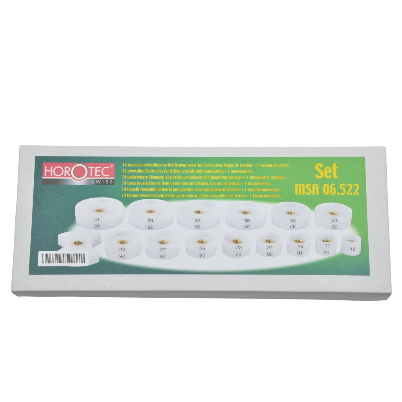 Watch Case Dies For Tension Ring Glasses (Set Of 15) Ø15-45mm Horotec MSA06.522 For HP34 - HP313