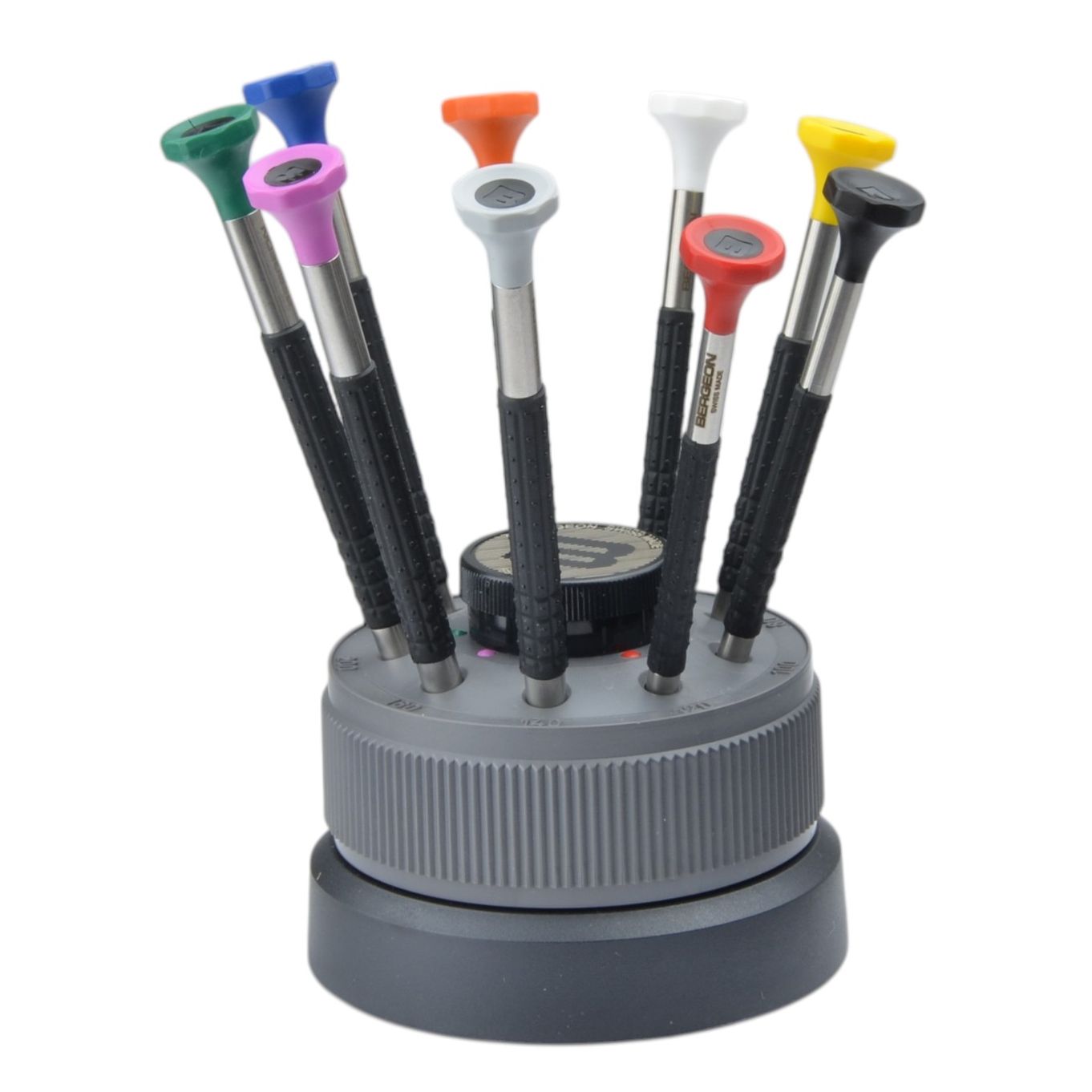 Screwdriver Set Of 9 Ergonomic Stainless Steel Screwdrivers On Stand Bergeon 6899-S09- HS6899-S09