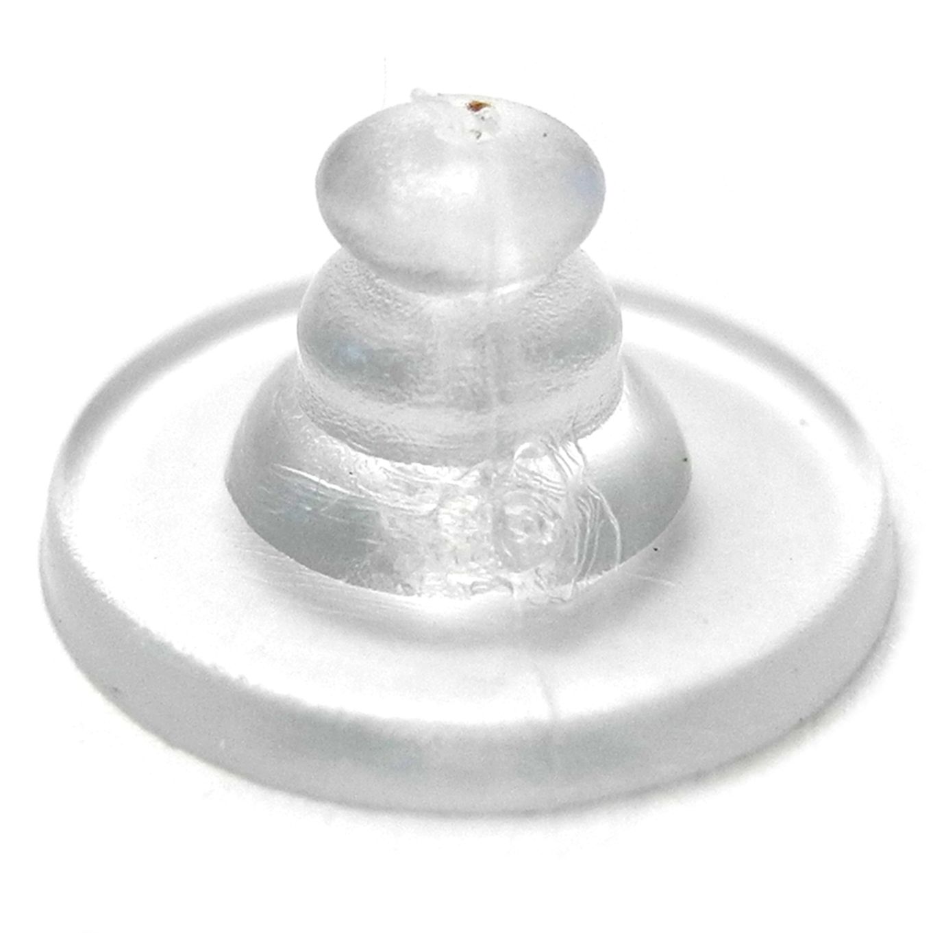 Earring Clutch, soft plastic/surgical base with plastic top, 50 Pairs - FE302