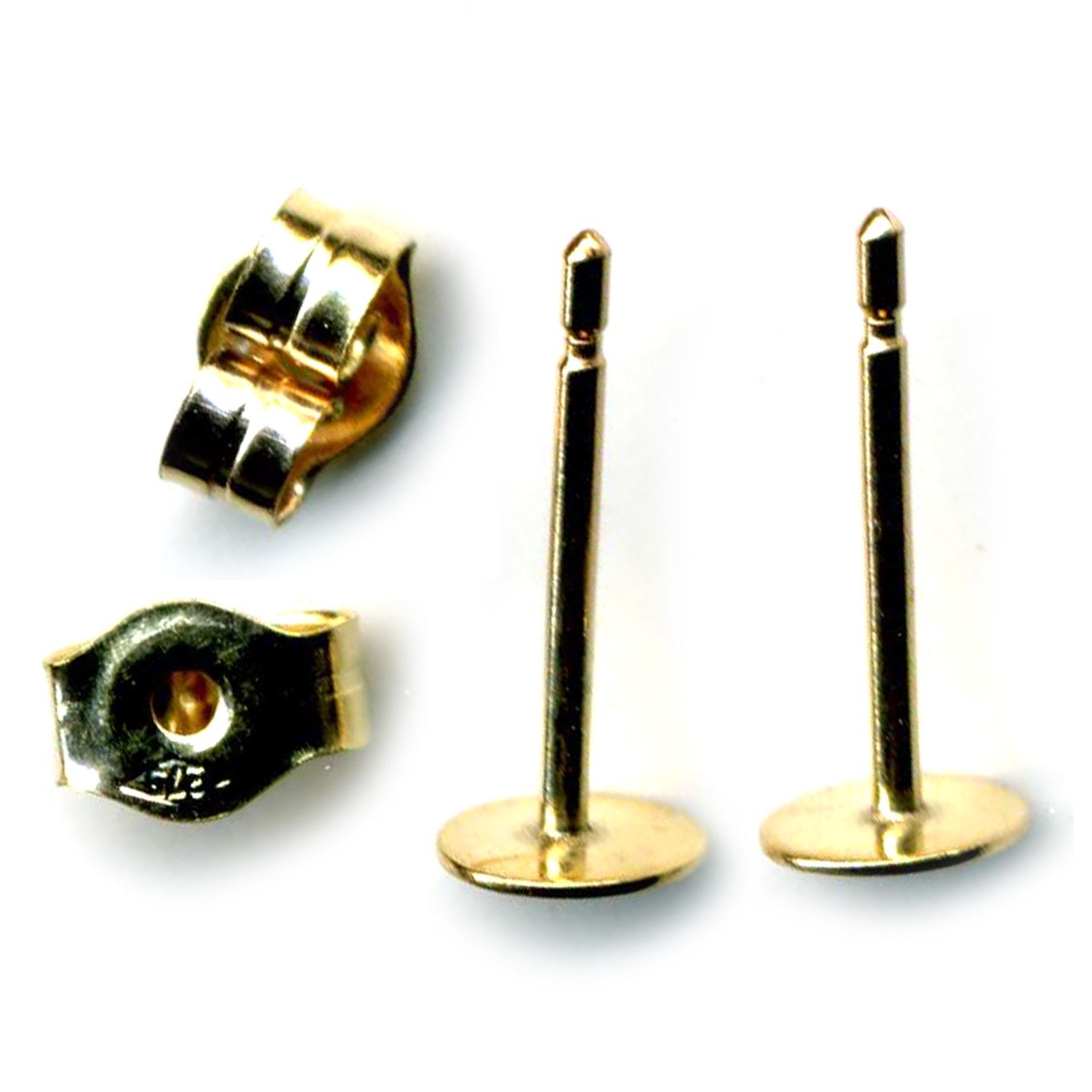 Scroll & Plate, 9ct Yellow, 1 Pair - FE1101