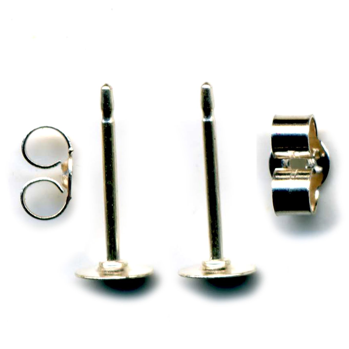 Scroll & Plate, Silver, 1 Pair - FE1102