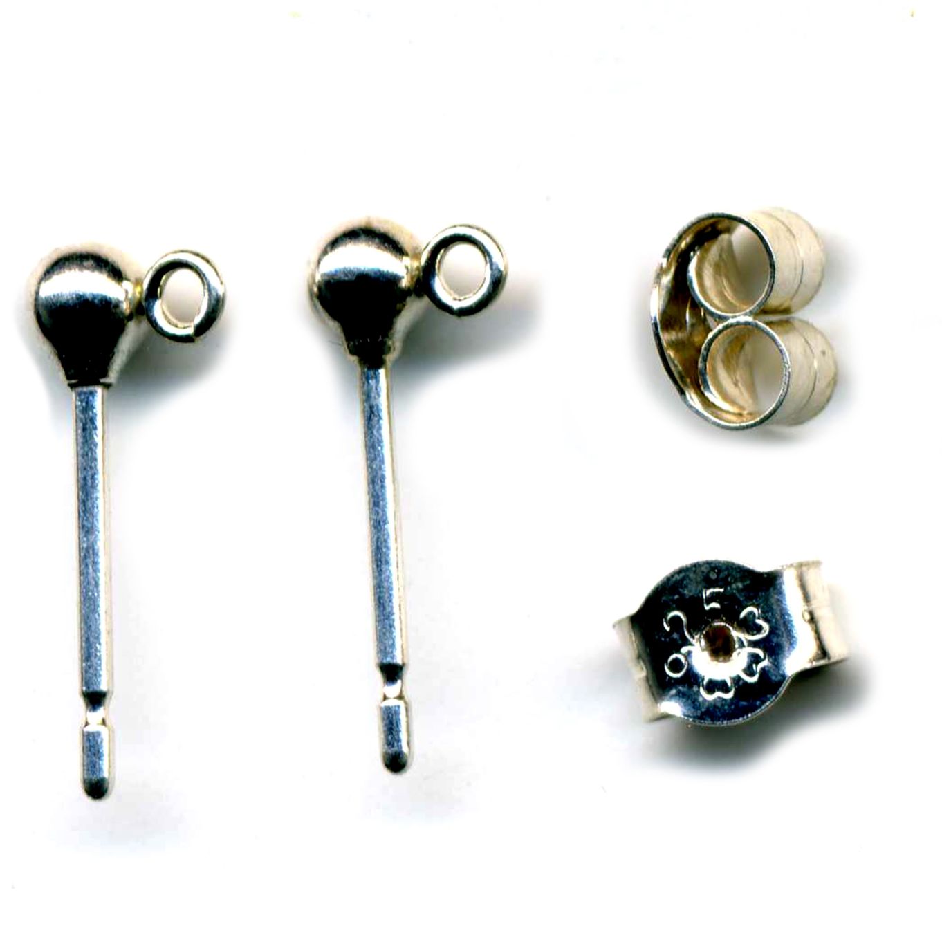 Bead & Hook Silver, 1 Pair - FE62