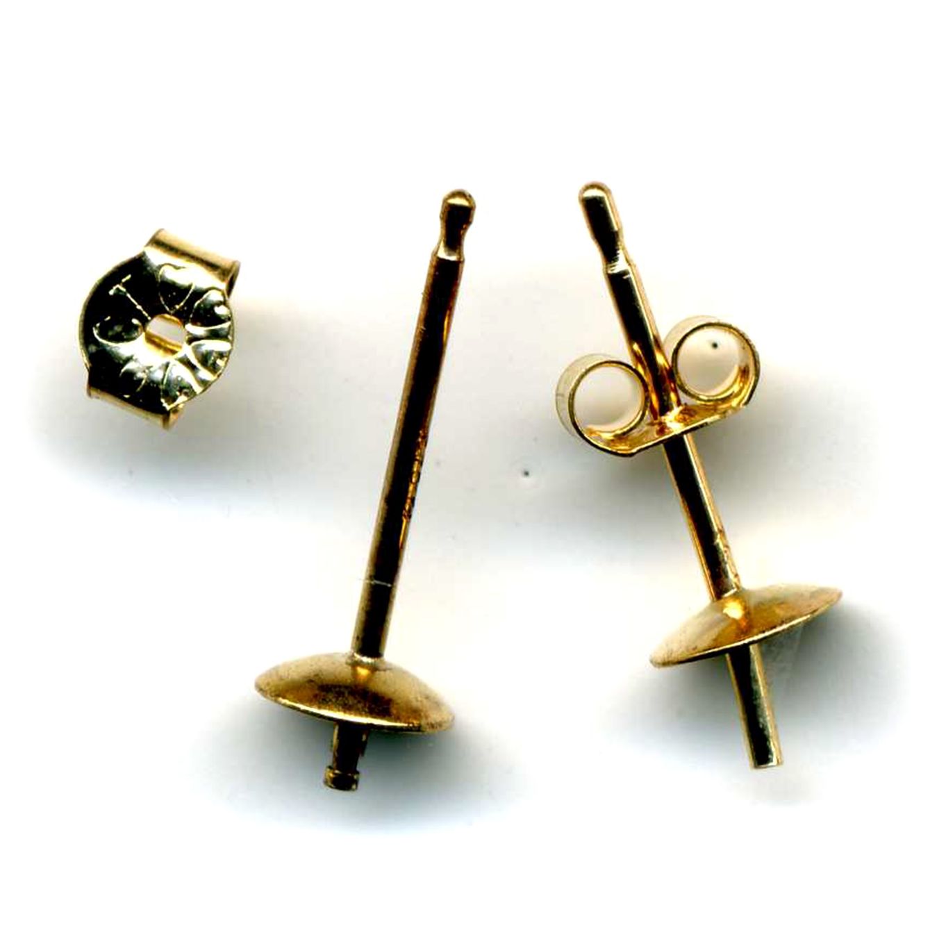 Cup & Peg 9ct Yellow, 4 mm, 1 Pair - FE71