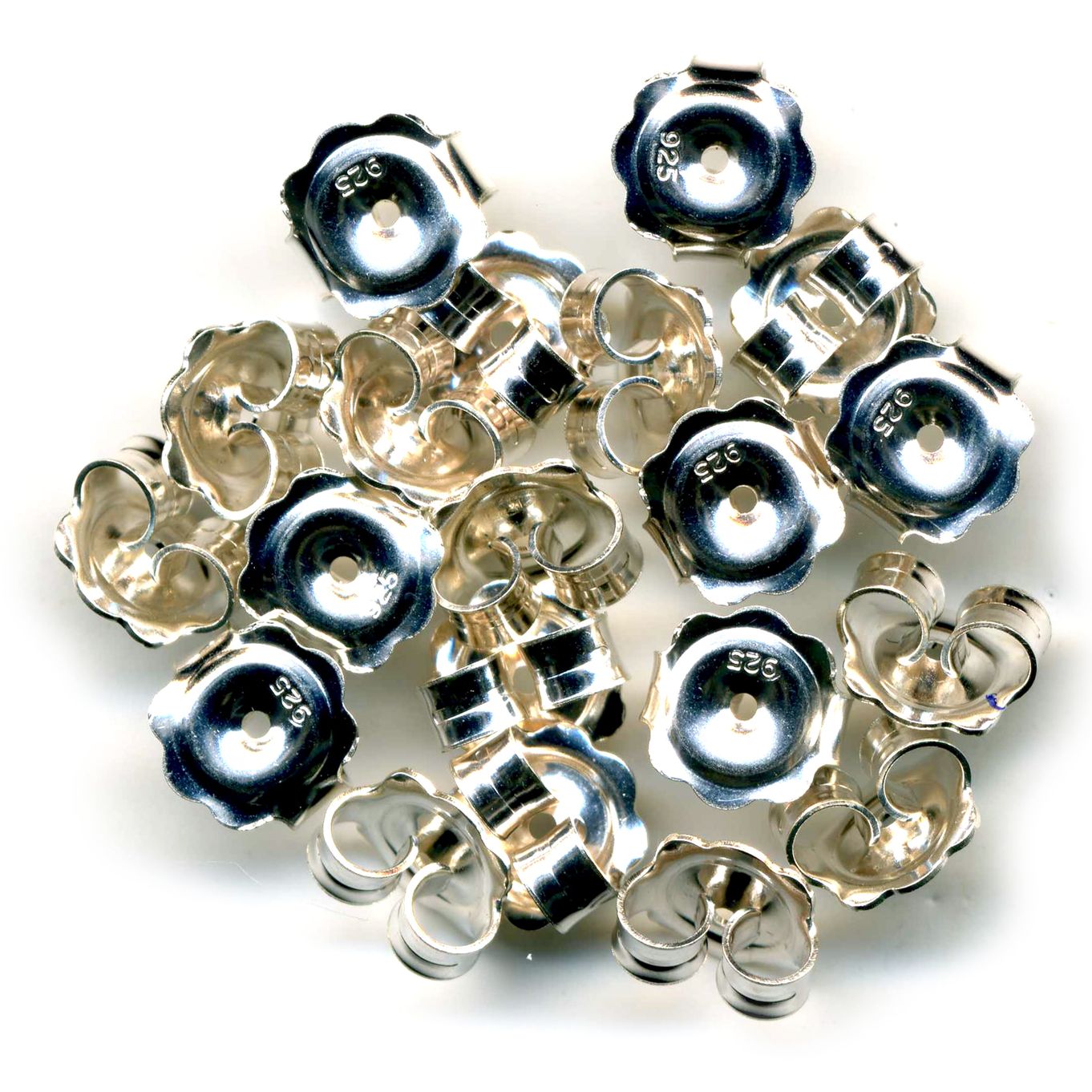 Butterfly Earring Silver Scrolls Backs Heavy (10 Pairs) - FS120