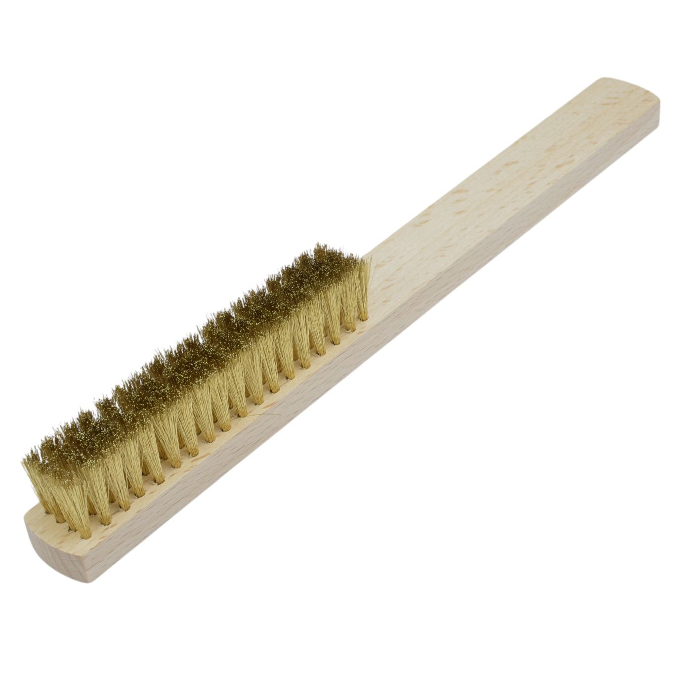 Jewellers Brush Brass 4 Row Wooden Handled - TB144