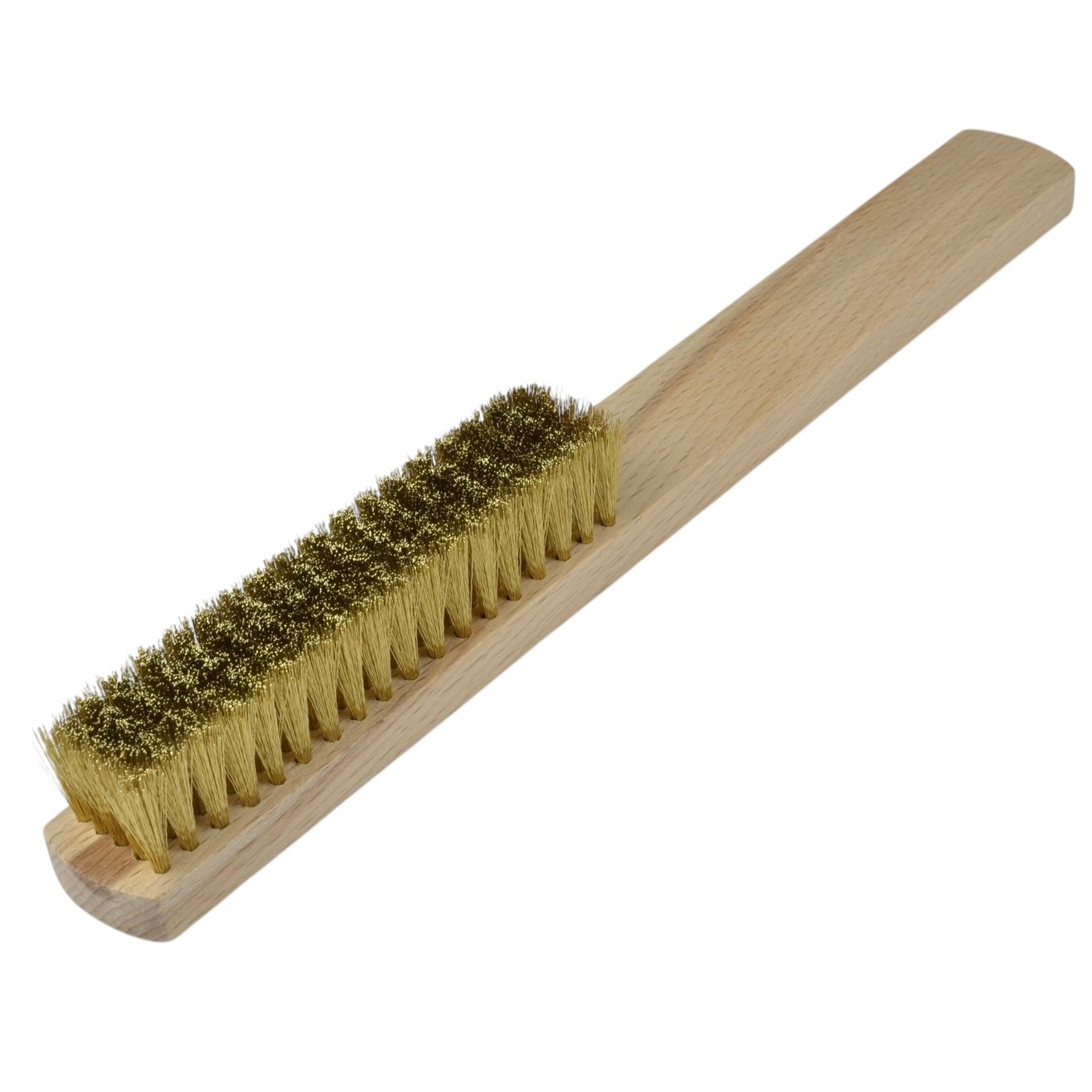 Jewellers Brush Brass 5 Row Wooden Handle - TB145