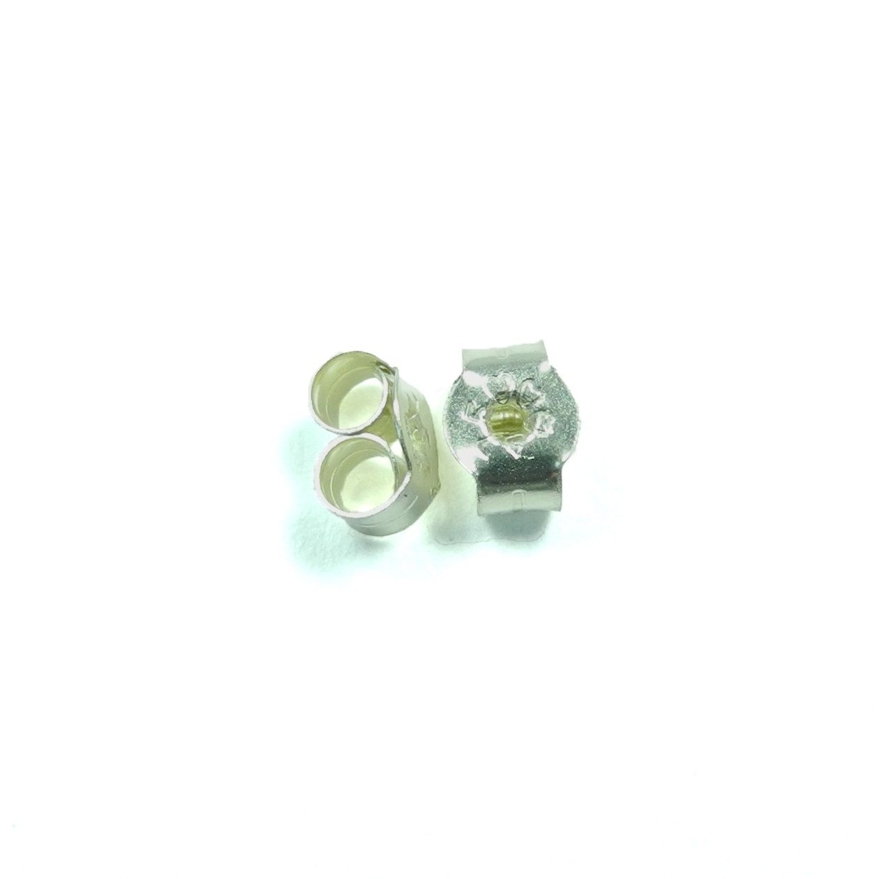 9ct White Earring Scrolls Backs Medium Weight, 1 Pair - FS16