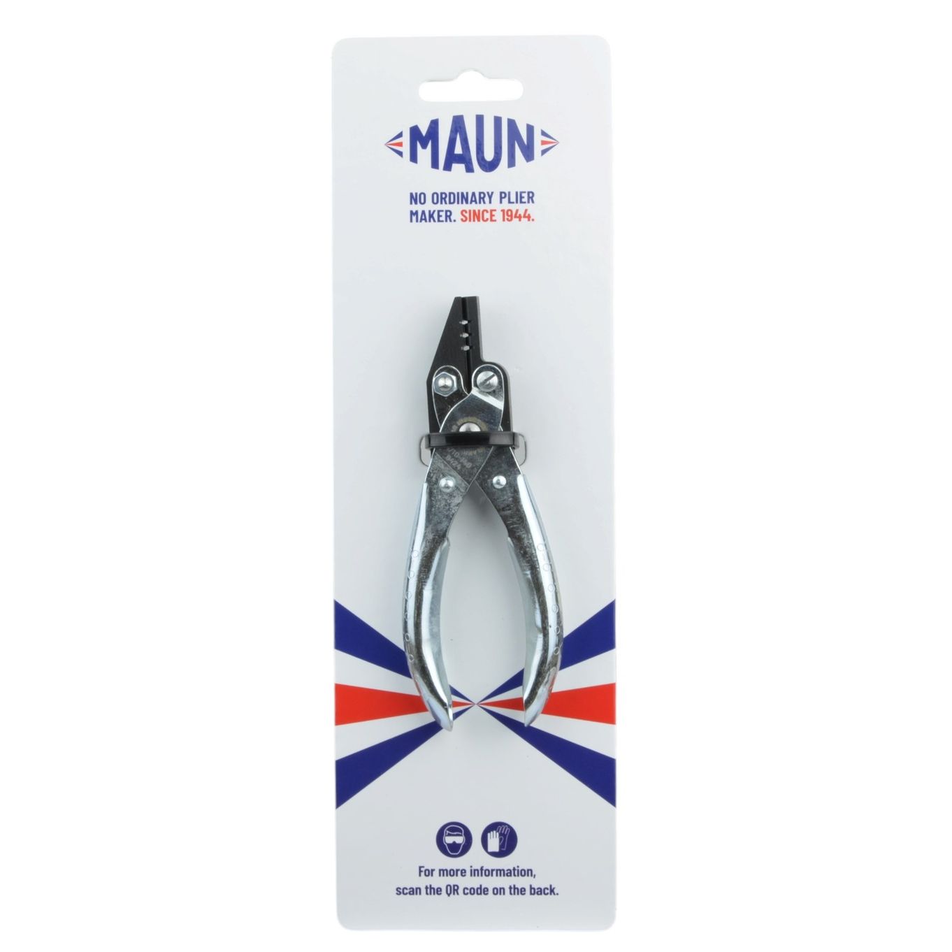 Maun 4710-140 Half Round And Flat Jaws Parallel Plier With Three Collet Making Notches 140 mm