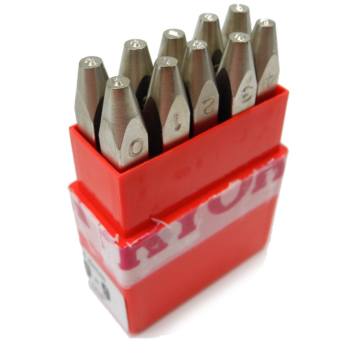 Straight Block Number Punch Set 0 to 9 Height 1.50mm - TP7616