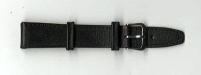 Watch Strap Black Glove Grain 16mm Chrome (Open End / Clip-On) - B509AC