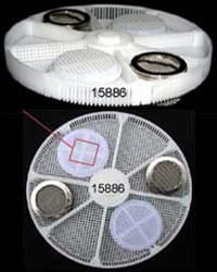 Basket Insert Plastic With 6 Divisions With 2 x HC17131 & 2 x HC17134 Small Baskets For Greiner ACS900 Ø80mm Height 8mm - HC15886