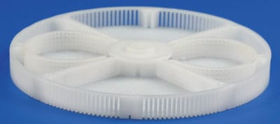 Basket Insert Plastic With 4 Divisions 2 x Ø25mm Round Compartments For Greiner ACS900 Ø80mm Height 8mm - HC15895