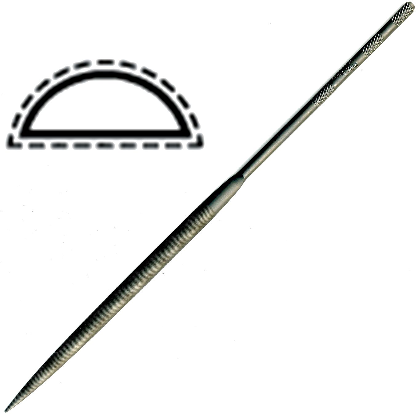 SWISS 20CM NEEDLE FILE HALFROUND CUT 4 - TF1834