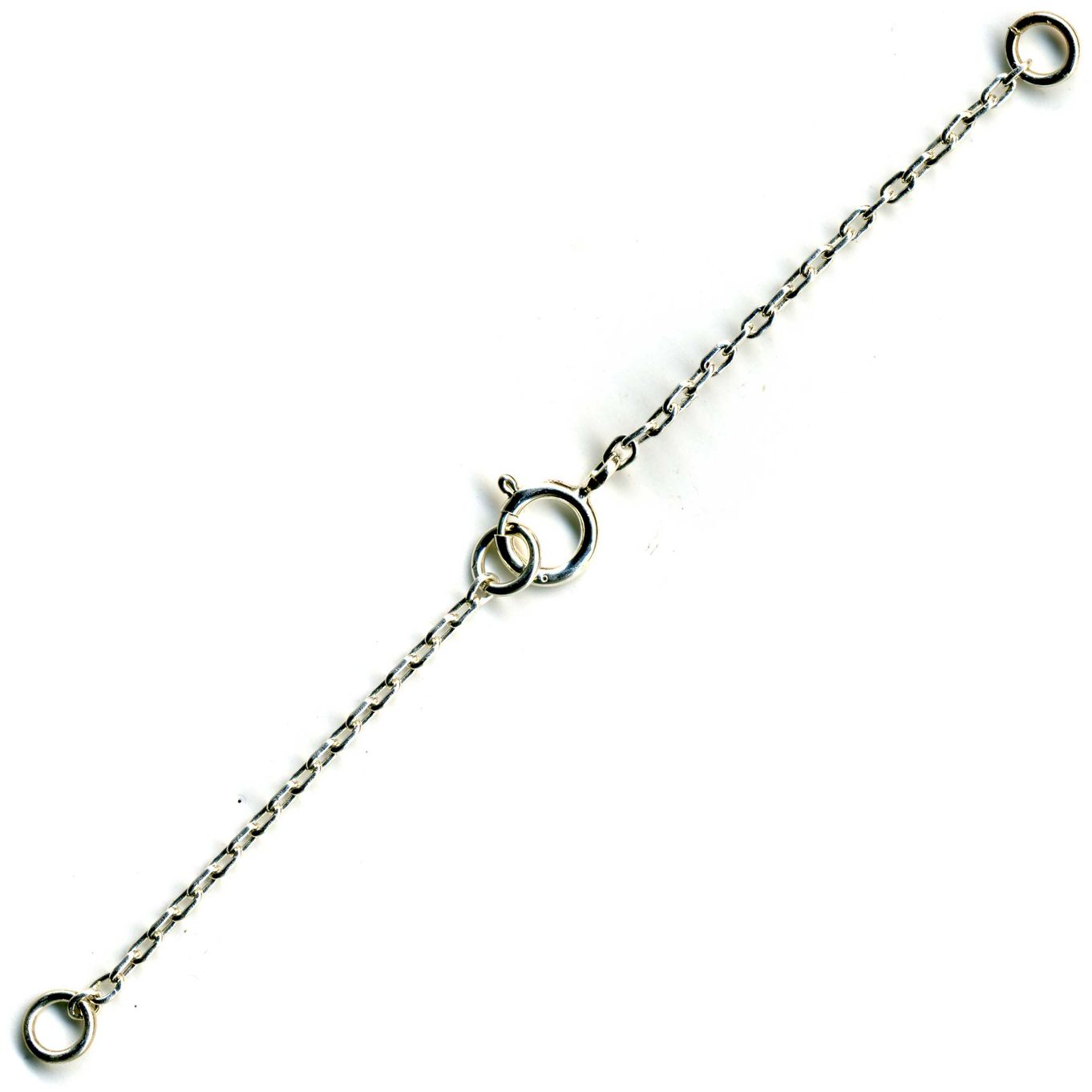 Solid Sterling Silver Safety Chain Extender - Round Link For Necklace Or Bracelet - Made In USA