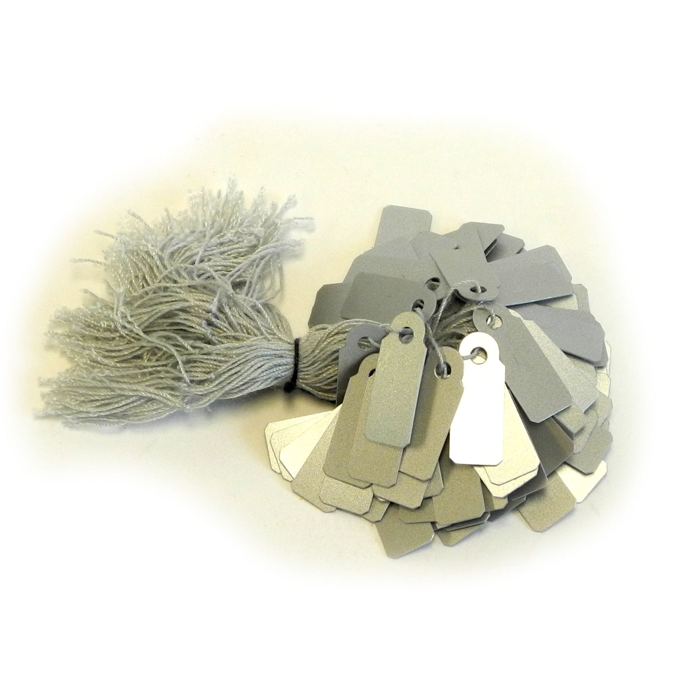 Jewellery Tags Tie On Silver 8x20mm Rectangle (Pack Of 100) - HL441