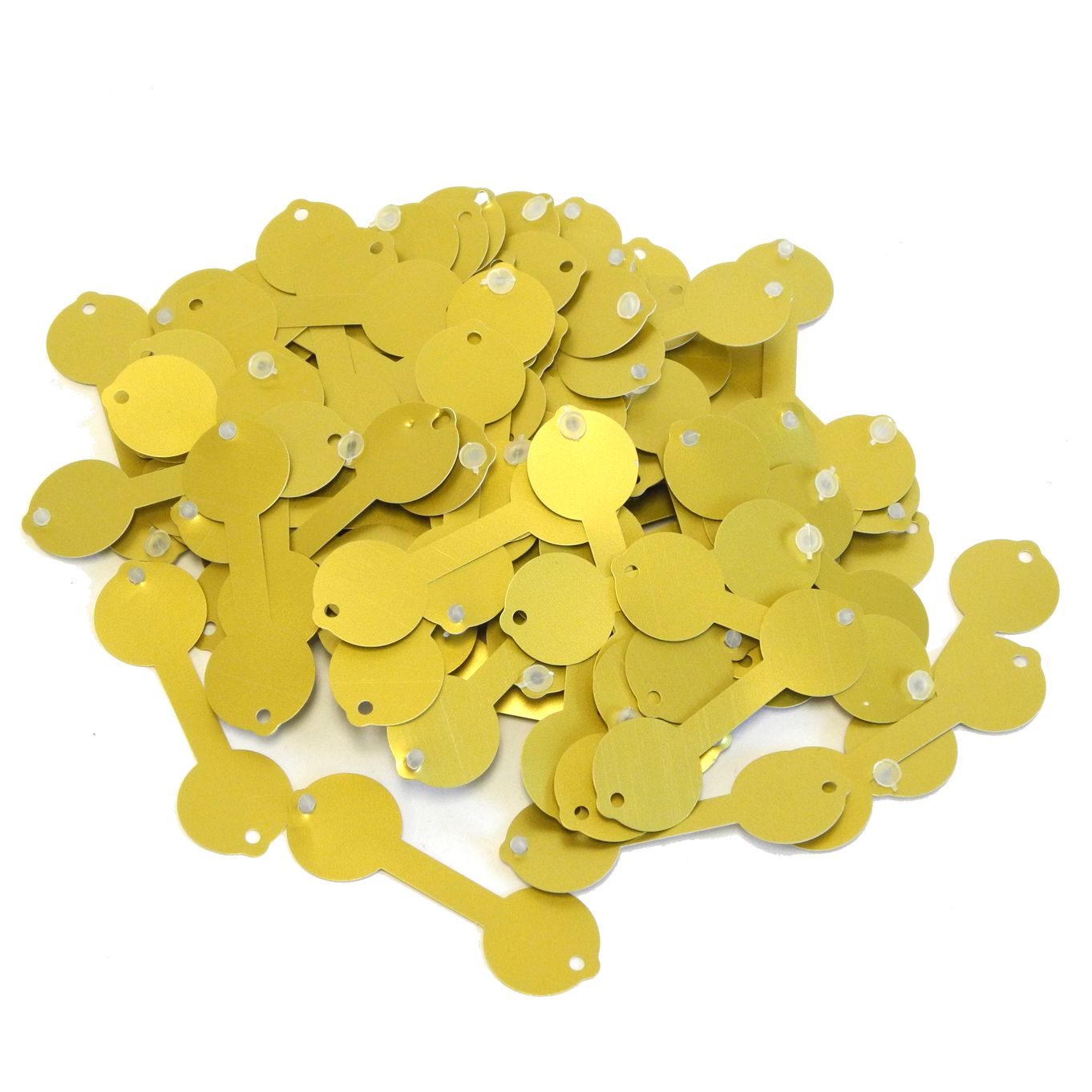 Jewellery Tags Gold Ø16mm Dumbell  (Pack Of 100) - HL446