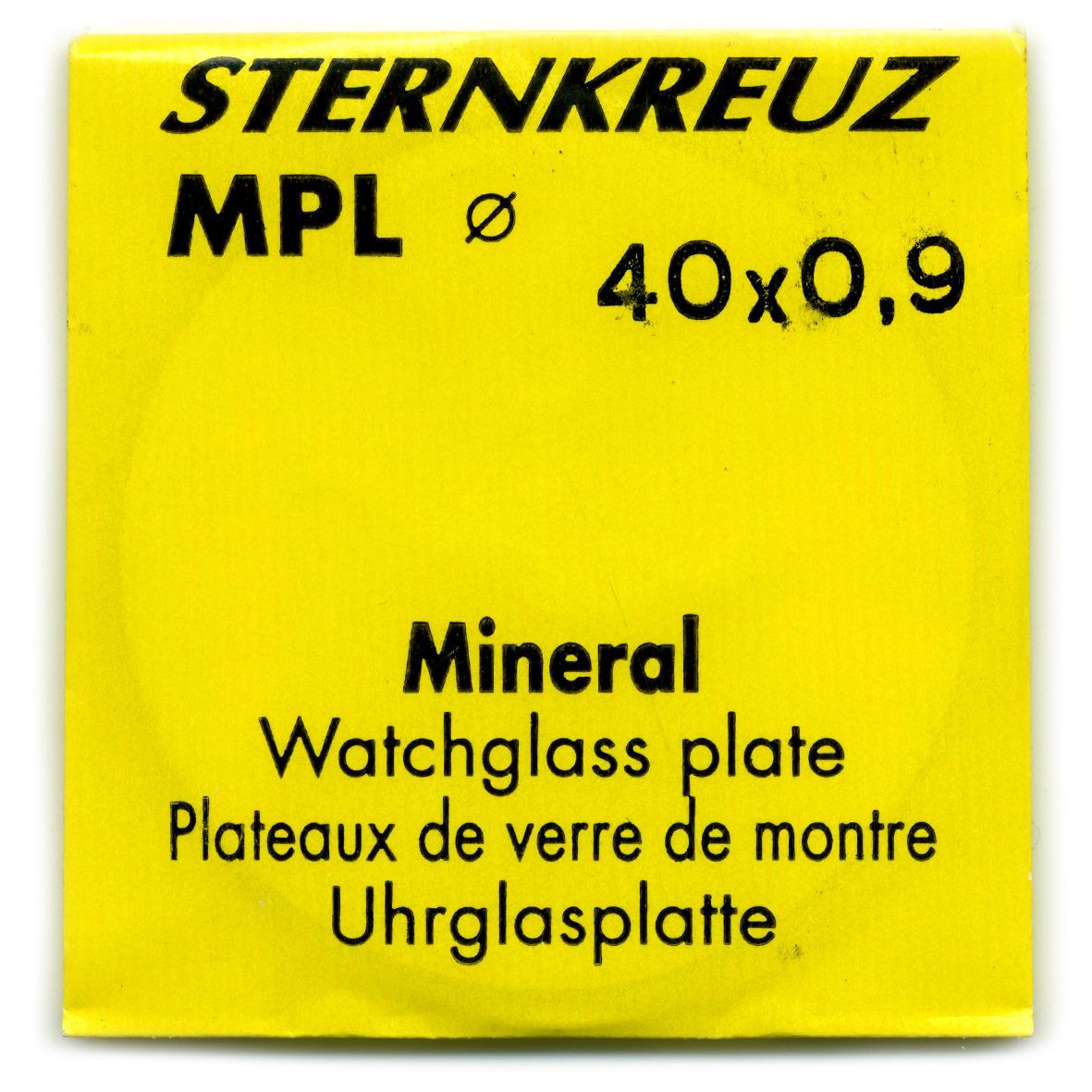 Sternkreuz MPL Ø40mm Mineral Glass Blank 0.90mm Thick - MG3041