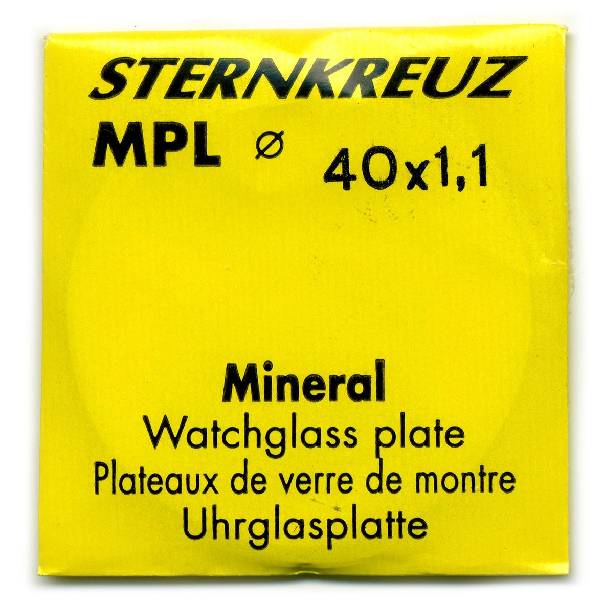 Sternkreuz MPL Ø40mm Mineral Glass Blank 1.10mm Thick - MG3042