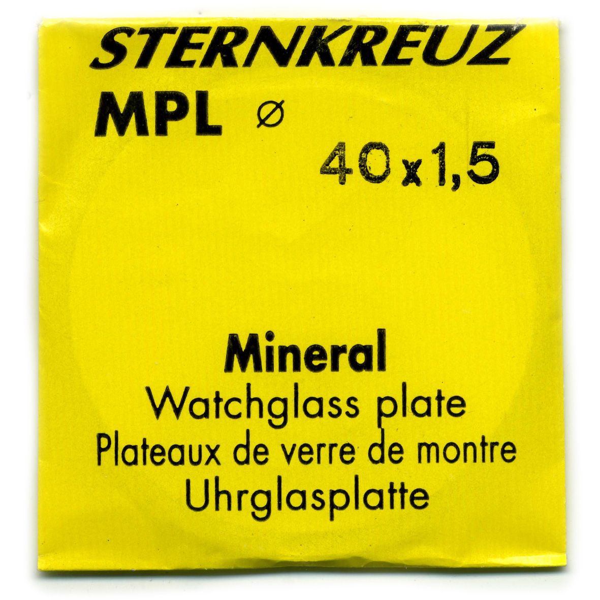 Sternkreuz MPL Ø40mm Mineral Glass Blank 1.50mm Thick - MG3044