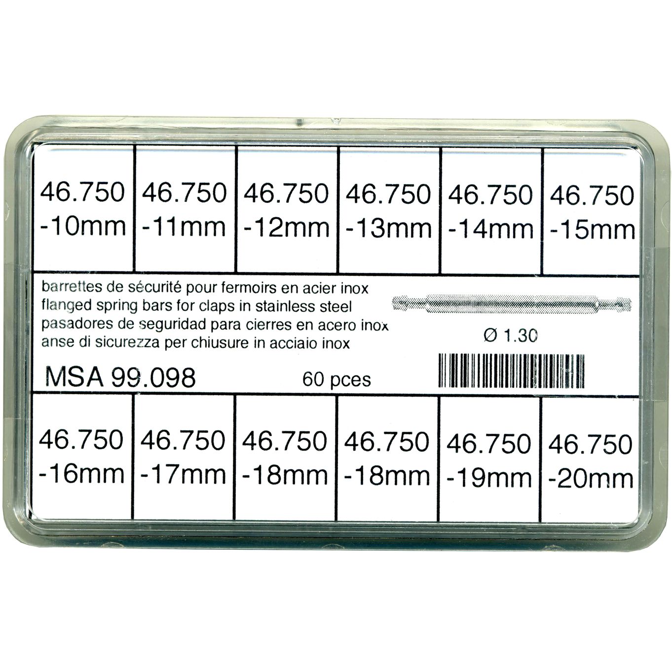 Assortment Of Flanged Bracelet Spring Bars (Lugs) - MY83