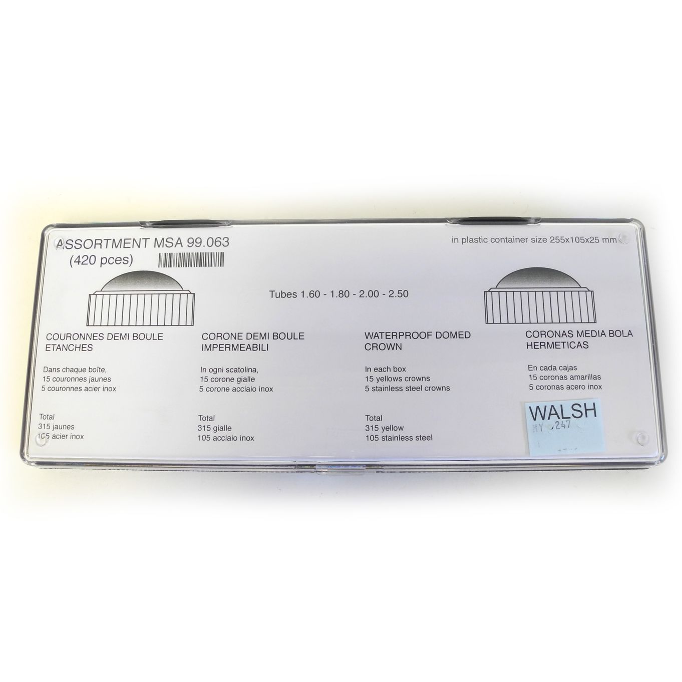 Comprehensive Waterproof Domed Watch Crown Assortment - MY247