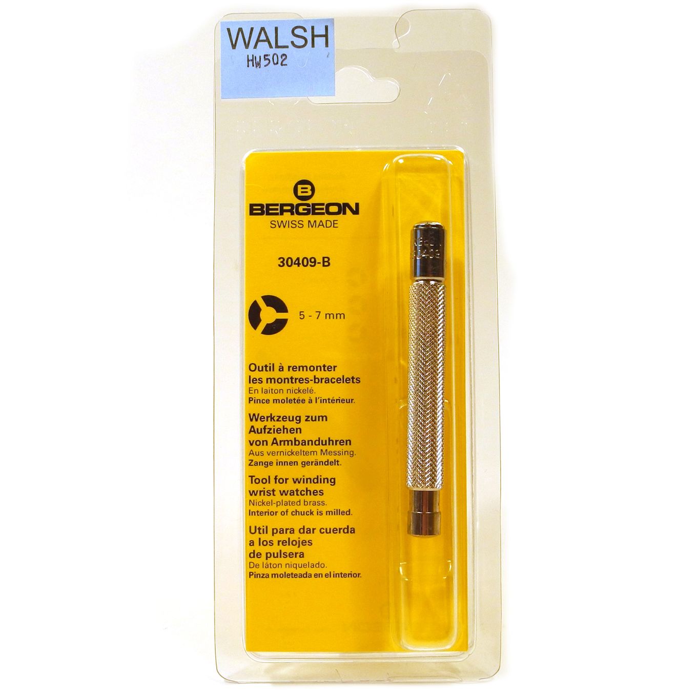 Watch Crown (Button) Ø5mm - Ø7mm Winding Tool Bergeon 30409-B - HW502