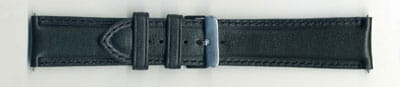 Watch Strap Soft Calf 26mm Black Leather Strap with Stainless Steel Buckle - B622