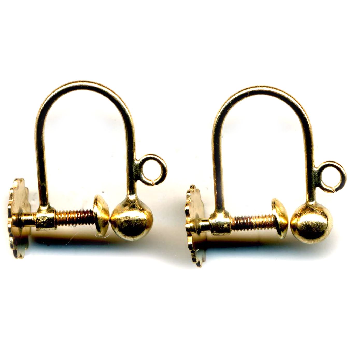 Bead & Ring Screw, 9ct Yellow,1 Pair - FE51