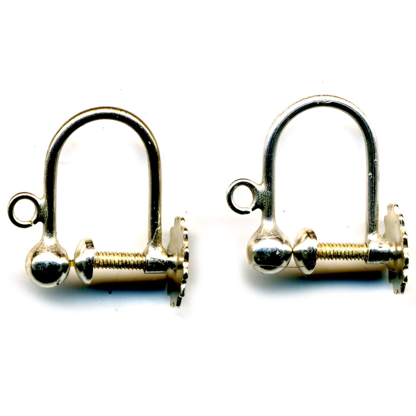 Bead & Ring Screw, Silver, 1 Pair - FE52