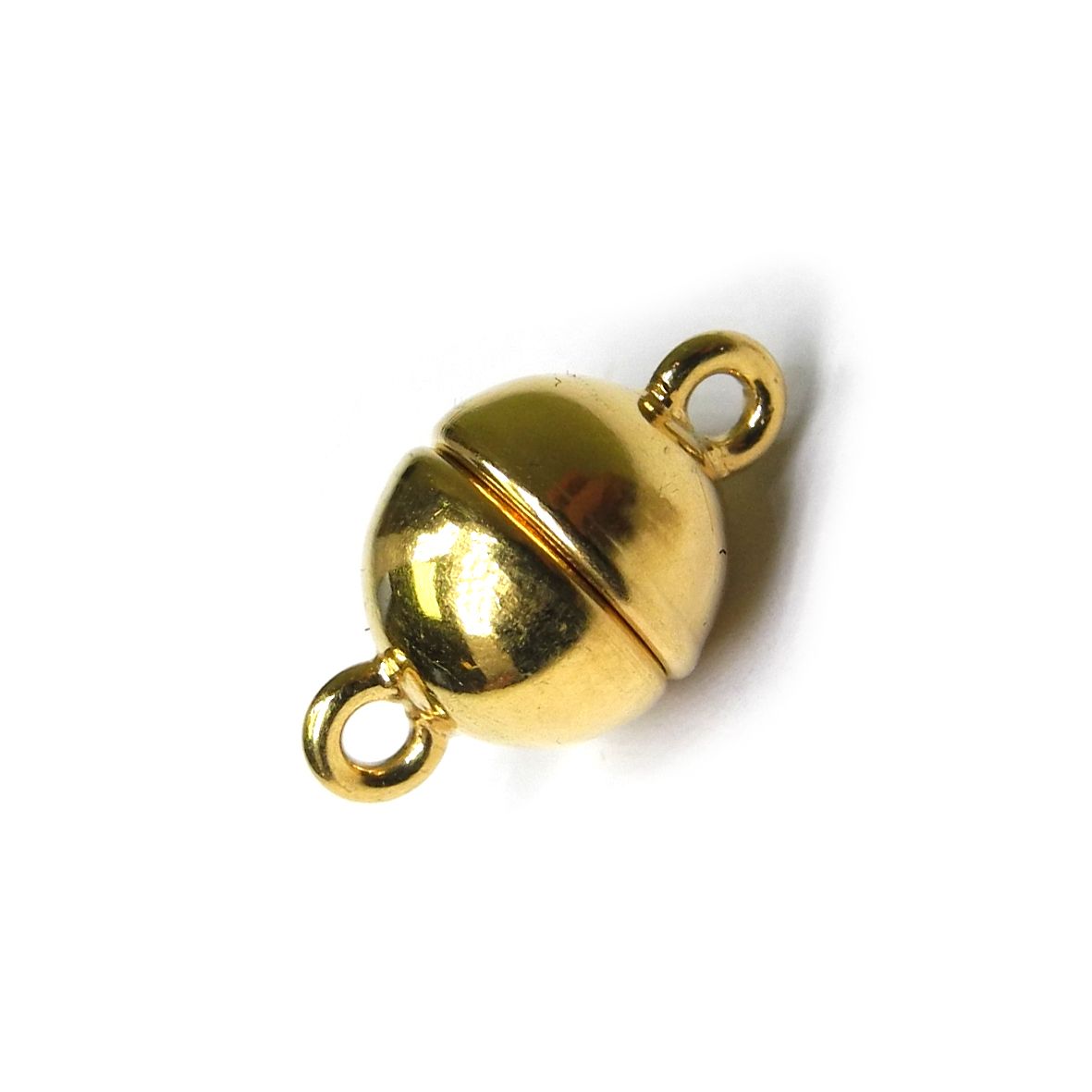 Magnetic Round Ball Silver Clasp 925 Strong (Gold Plated) 8mm - FC4471