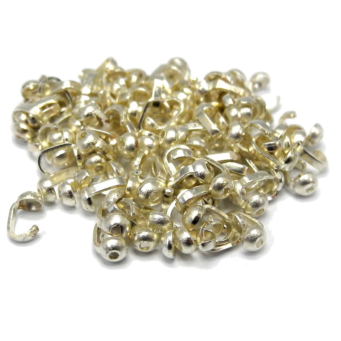 C' Shaped Silver Plate Chain Ends (100) - FN114