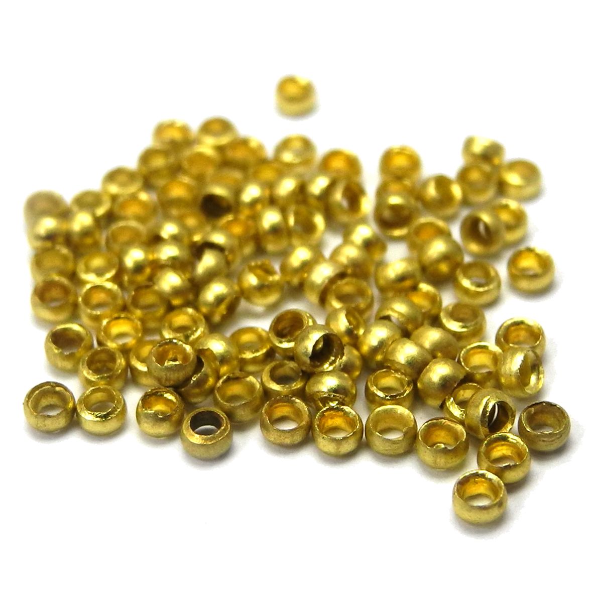 Necklet Crimp Bead Stoppers Gilt Base Metal 2mm (Pack 100) - FC112