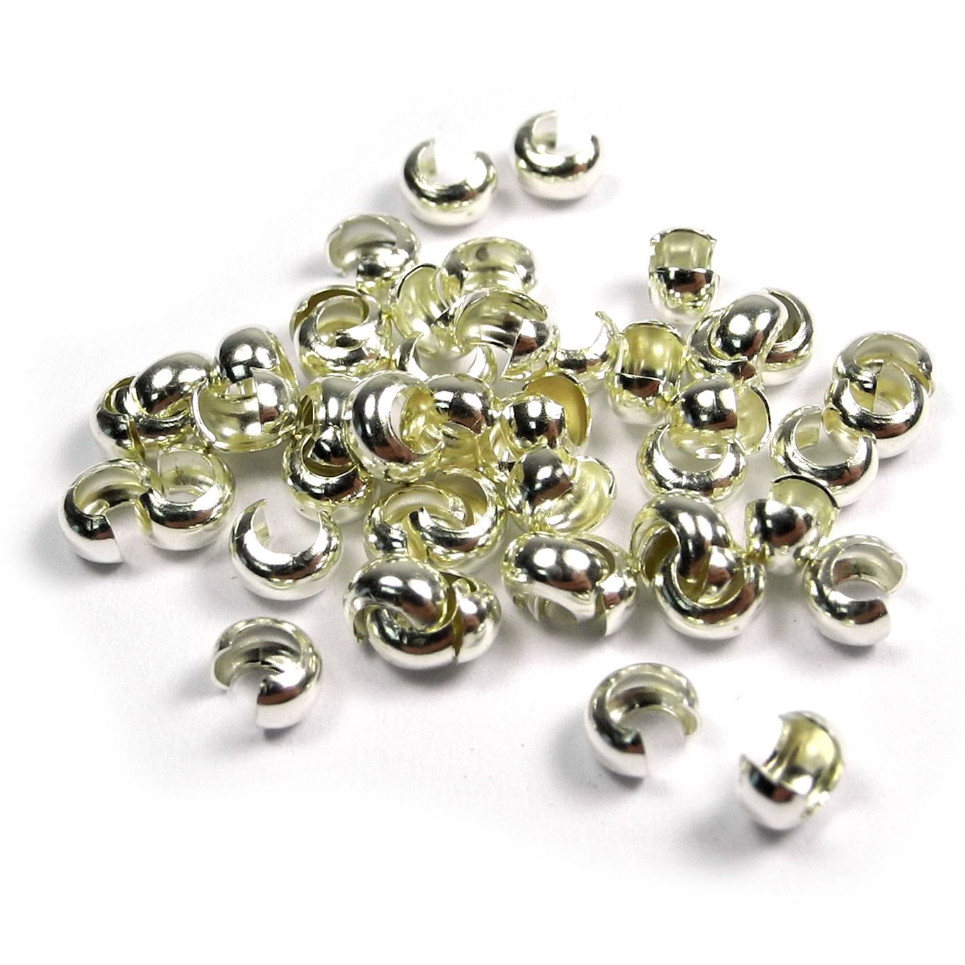 50 gold plated 4mm smooth crimp bead covers