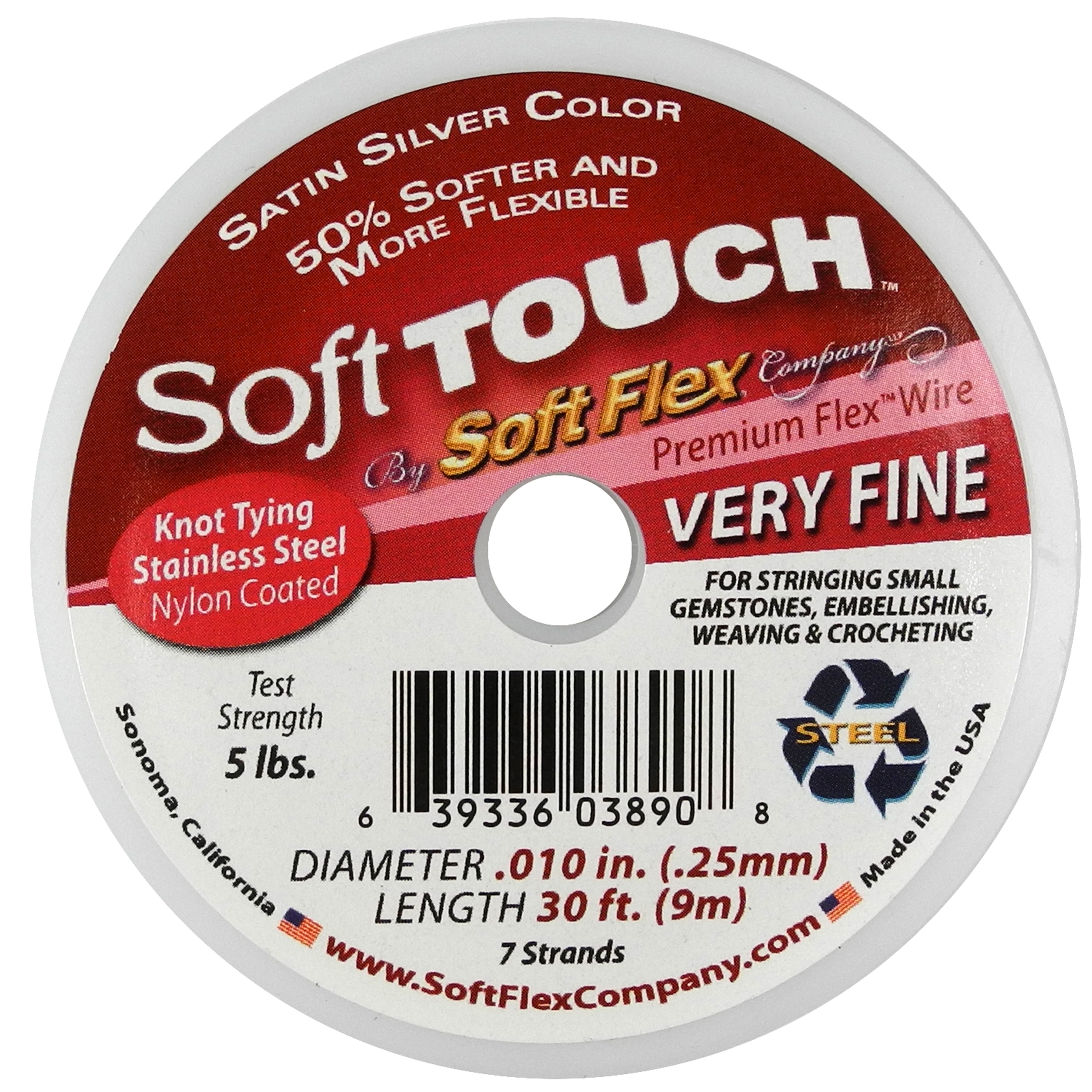 Soft Flex Original .019 100 ft Satin Steel Beading Wire 
