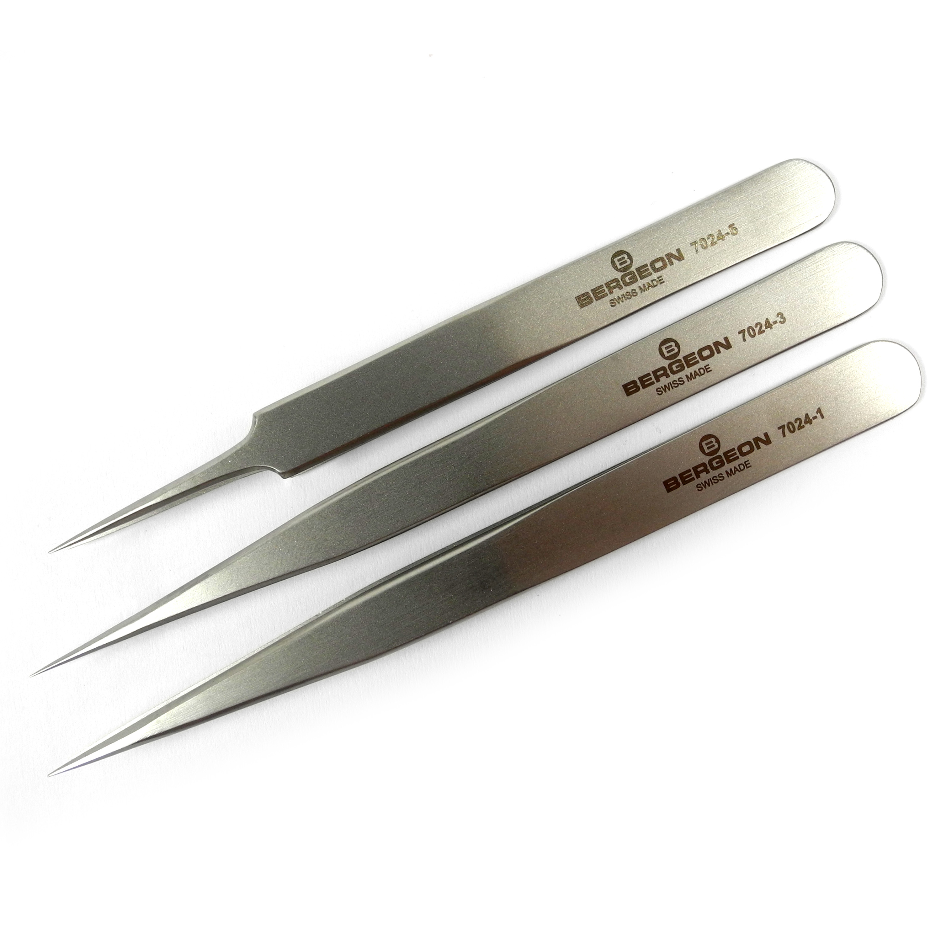 thumbnail image 2 of Bergeon 7024-2 Antimagnetic Stainless Steel Tweezers No. 2 B-Jet – Made In Switzerland 2 of 4